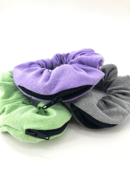 Color Changing Pastel Zipper Scrunchie- 3 Pack